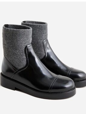 j.Crew Rib-cuff boots in Italian leather NEW